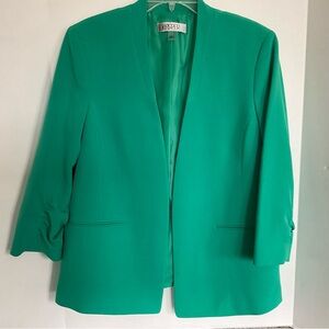 Kasper Bright Jade Green Open-Front Blazer Size Large